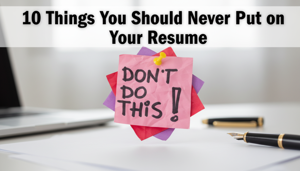 10 Things You Should Never Put on Your Resume